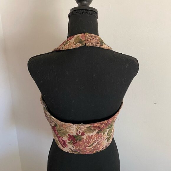 Kim and Cloth Floral Tapestry Halter Top Cottagecore Western - Picture 3 of 8